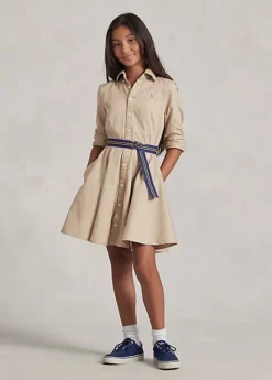 Robe-chemise Ceinture Coton Chino