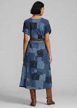 Robe à Patchwork Jersey Indigo -LOLY Femme Vetements Magasin s7 1464683 alternate3