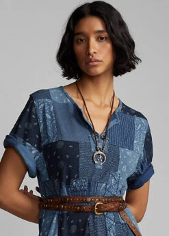 Robe à Patchwork Jersey Indigo -LOLY Femme Vetements Magasin s7 1464683 alternate4