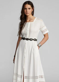 Robe En Lin Et Coton Bordée De Dentelle -LOLY Femme Vetements Magasin s7 1464706 alternate2