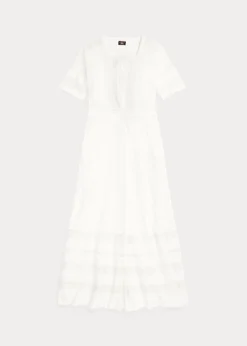 Robe En Lin Et Coton Bordée De Dentelle