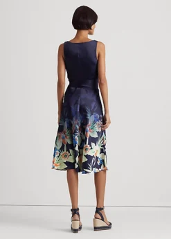 Robe Ceinturée En Charmeuse Fleurie 8 Robe Ceinturée En Charmeuse Fleurie -LOLY Femme Vetements Magasin s7 1468911 alternate3