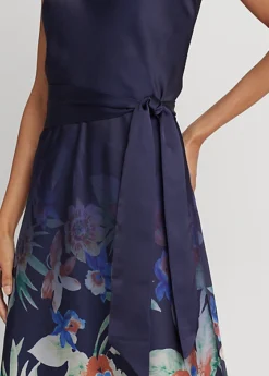 Robe Ceinturée En Charmeuse Fleurie 9 Robe Ceinturée En Charmeuse Fleurie -LOLY Femme Vetements Magasin s7 1468911 alternate4