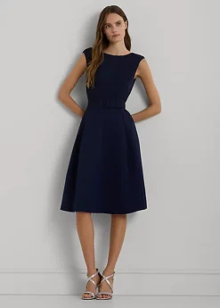 Robe De Cocktail Ceinturée Faille Jersey