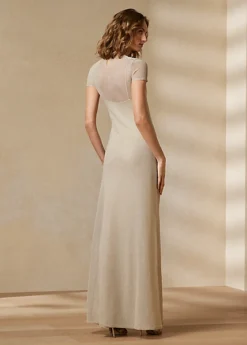 Robe Du Soir à Manches Courtes En Piqué -LOLY Femme Vetements Magasin s7 1479362 alternate3