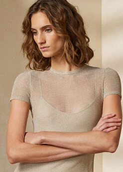 Robe Du Soir à Manches Courtes En Piqué -LOLY Femme Vetements Magasin s7 1479362 alternate4