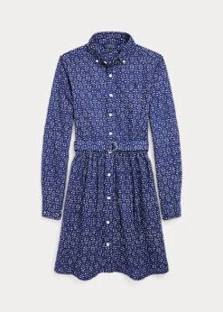 Robe-chemise Oxford à Motif Abstrait