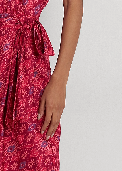 Robe Nouée à La Taille Motif Géométrique 5 Robe Nouée à La Taille Motif Géométrique – Image 5