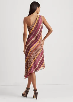 Robe Asymétrique Rayée En Georgette -LOLY Femme Vetements Magasin s7 1483515 alternate3