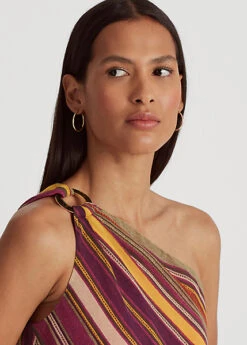 Robe Asymétrique Rayée En Georgette -LOLY Femme Vetements Magasin s7 1483515 alternate4