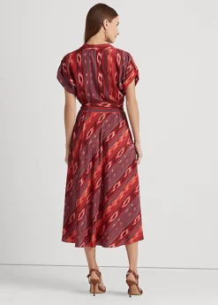 Robe Ceinturée Rayée Géo En Crêpe -LOLY Femme Vetements Magasin s7 1483522 alternate3