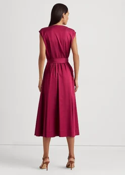 Robe Ceinturée à Mancherons En Shantung -LOLY Femme Vetements Magasin s7 1483529 alternate3