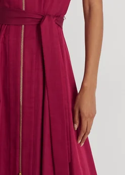 Robe Ceinturée à Mancherons En Shantung -LOLY Femme Vetements Magasin s7 1483529 alternate4