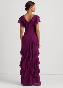 Robe Volantée En Georgette Froissée -LOLY Femme Vetements Magasin s7 1483548 alternate3