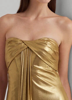 Robe Bustier Mousseline Soie Métallisée 9 Robe Bustier Mousseline Soie Métallisée -LOLY Femme Vetements Magasin s7 1483550 alternate4