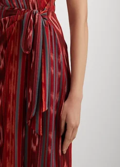 Robe Dos Nu En Georgette Rayée Motif Géo -LOLY Femme Vetements Magasin s7 1483553 alternate4