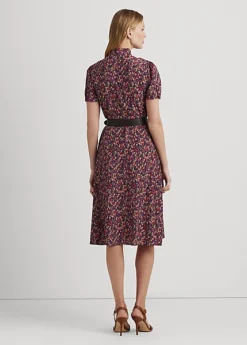 Robe-chemise Lavallière Fleurie En Crêpe 8 Robe-chemise Lavallière Fleurie En Crêpe -LOLY Femme Vetements Magasin s7 1483585 alternate3