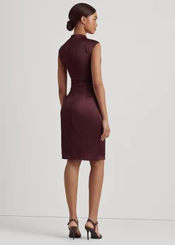 Robe Col Cheminée En Charmeuse De Satin -LOLY Femme Vetements Magasin s7 1483602 alternate3