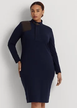 Robe Bordée De Cuir Vegan Coton Stretch 7 Robe Bordée De Cuir Vegan Coton Stretch -LOLY Femme Vetements Magasin s7 1483614 alternate1