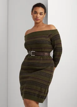 Robe-pull Fair Isle Aux épaules Dégagées -LOLY Femme Vetements Magasin s7 1483615 alternate1