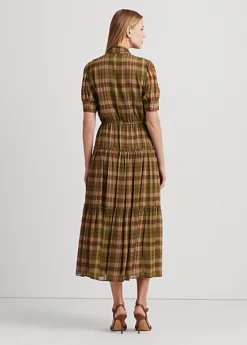 Robe Lavallière écossaise En Georgette 8 Robe Lavallière écossaise En Georgette -LOLY Femme Vetements Magasin s7 1483617 alternate3