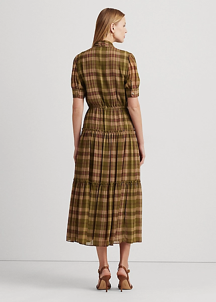 Robe Lavallière écossaise En Georgette 4 Robe Lavallière écossaise En Georgette – Image 4