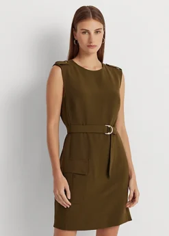 Robe En Crêpe Double Face Avec Ceinture 7 Robe En Crêpe Double Face Avec Ceinture -LOLY Femme Vetements Magasin s7 1483618 alternate1