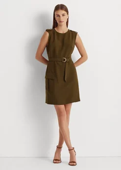 Robe En Crêpe Double Face Avec Ceinture