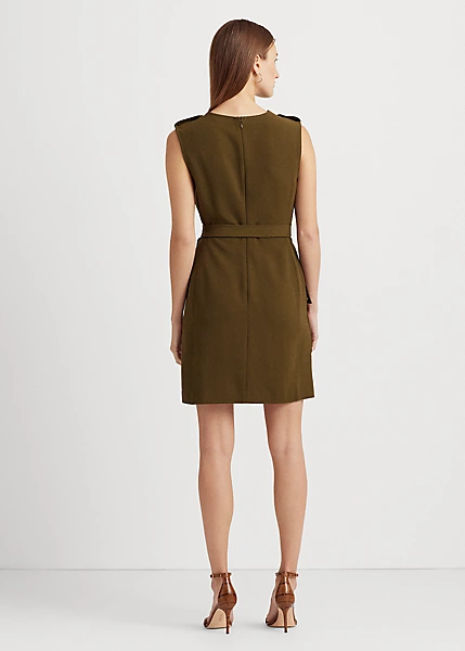 Robe En Crêpe Double Face Avec Ceinture 4 Robe En Crêpe Double Face Avec Ceinture – Image 4