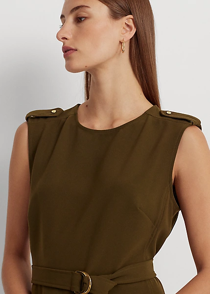 Robe En Crêpe Double Face Avec Ceinture 5 Robe En Crêpe Double Face Avec Ceinture – Image 5