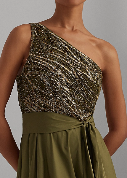 Robe Asymétrique Perlée En Taffetas 5 Robe Asymétrique Perlée En Taffetas – Image 5