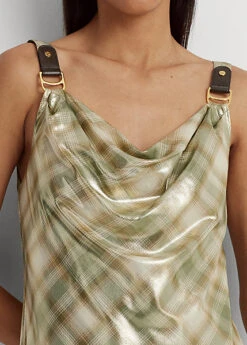 Robe écossaise En Georgette Métallisée -LOLY Femme Vetements Magasin s7 1483630 alternate4