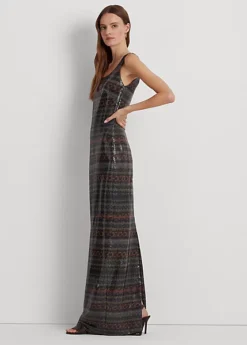 Robe Sans Manches Fair Isle à Sequins