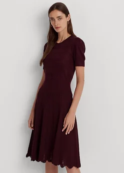 Robe à Manches Ballon En Coton Mélangé -LOLY Femme Vetements Magasin s7 1484244 alternate1