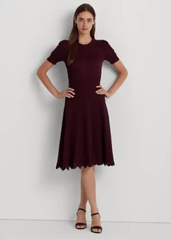 Robe à Manches Ballon En Coton Mélangé