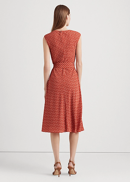 Robe Fleurie à Mancherons Crêpe à Bulles 4 Robe Fleurie à Mancherons Crêpe à Bulles – Image 4