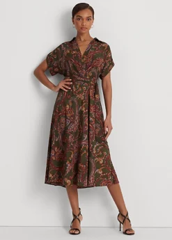 Robe Ceinturée Motif Cachemire En Crêpe -LOLY Femme Vetements Magasin s7 1484358 alternate1