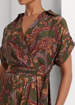 Robe Ceinturée Motif Cachemire En Crêpe -LOLY Femme Vetements Magasin s7 1484358 alternate4