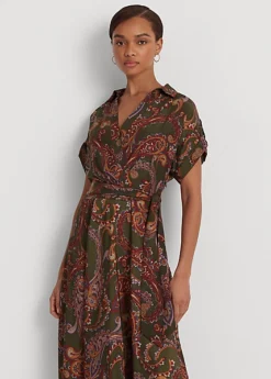 Robe Ceinturée Motif Cachemire En Crêpe -LOLY Femme Vetements Magasin s7 1484358 alternate5