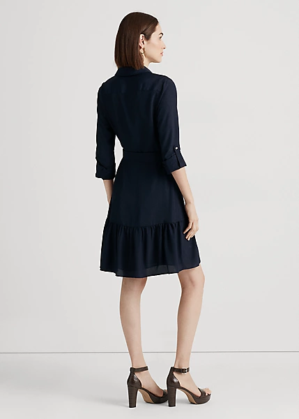 Robe-chemise Ceinturée En Crêpe 4 Robe-chemise Ceinturée En Crêpe – Image 4