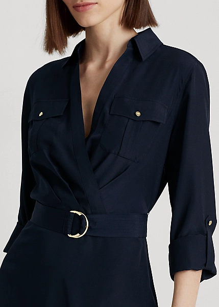 Robe-chemise Ceinturée En Crêpe 5 Robe-chemise Ceinturée En Crêpe – Image 5