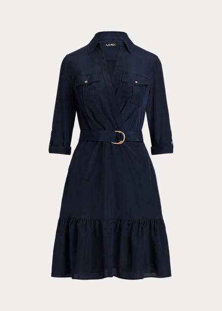 Robe-chemise Ceinturée En Crêpe 2 Robe-chemise Ceinturée En Crêpe – Image 2