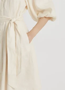 Robe Ceinturée à Manches Ballons En Lin -LOLY Femme Vetements Magasin s7 1484361 alternate4