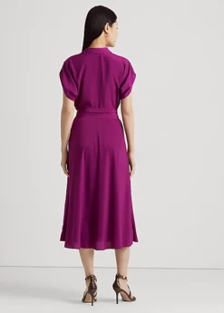 Robe Ceinturée En Crêpe 8 Robe Ceinturée En Crêpe -LOLY Femme Vetements Magasin s7 1484367 alternate3