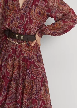 Robe Motif Cachemire Georgette Froissée 9 Robe Motif Cachemire Georgette Froissée -LOLY Femme Vetements Magasin s7 1484479 alternate4