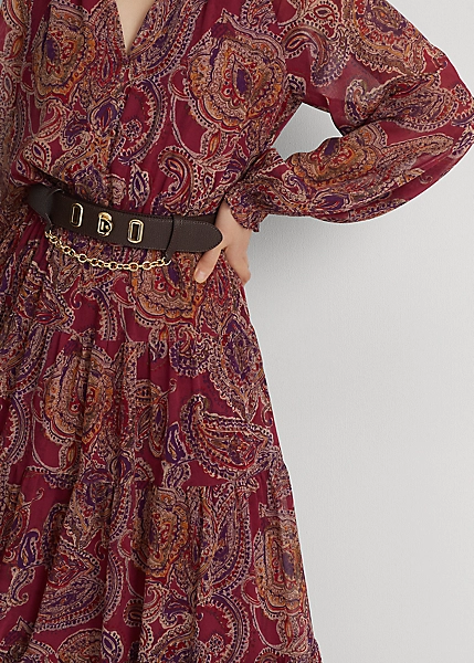 Robe Motif Cachemire Georgette Froissée 5 Robe Motif Cachemire Georgette Froissée – Image 5