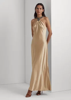 Robe De Soirée Dos Nu Charmeuse De Satin