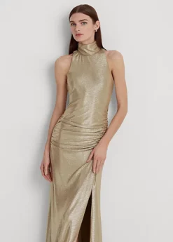 Robe De Soirée Métallisée Sans Manches