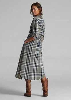 Robe-chemise écossaise En Coton Et Lin -LOLY Femme Vetements Magasin s7 1485190 alternate3