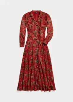 Robe En Coton Fleuri Coupée En Biais